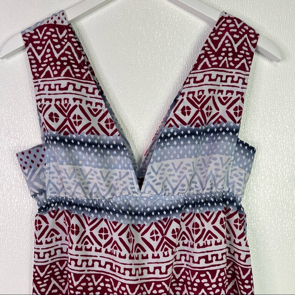 VOLCOM Aztec Southwest Pansies Deep V Dress Size Medium - Picture 3 of 7